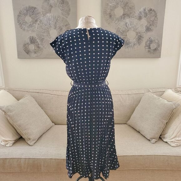 Yokodea Polka-Dot Pleated Midi Dress sz Med - Picture 6 of 11